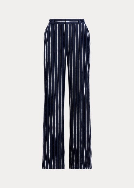 Polo Ralph Lauren Striped Linen Wide-Leg Trouser