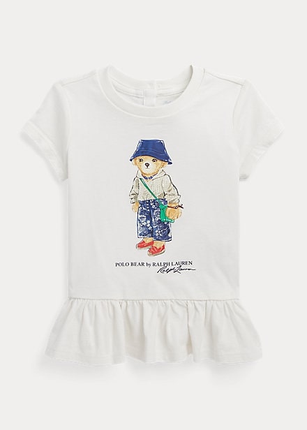 Polo Ralph Lauren Polo Bear Cotton Jersey Peplum Tee