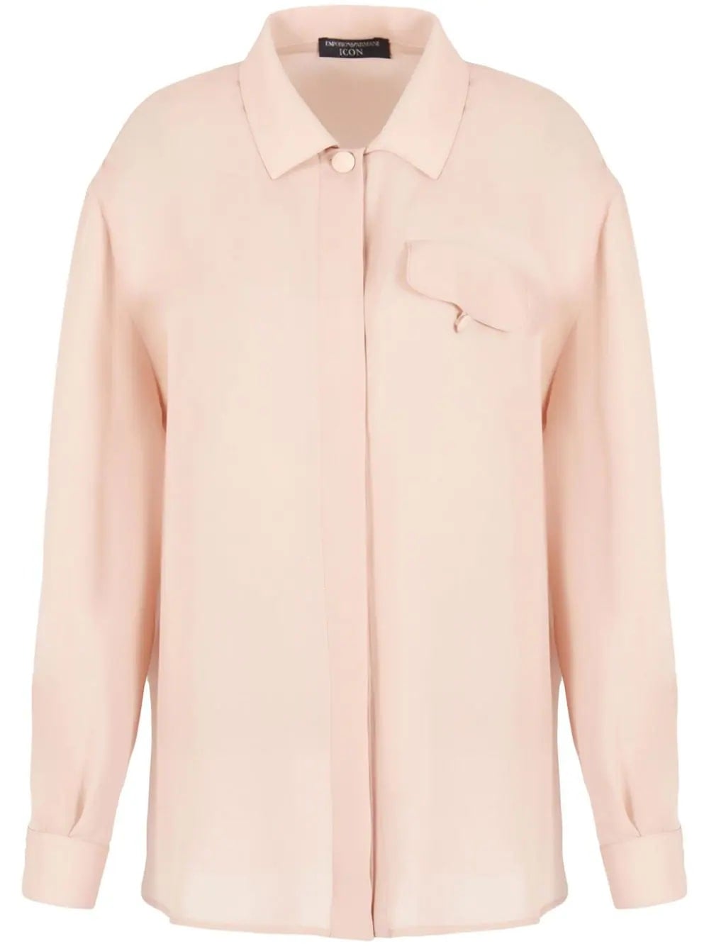 buttoned-pocket silk shirt