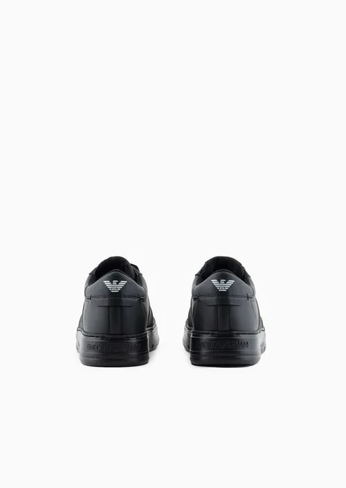 Leather Sneakers With Contrasting Detail, view 4