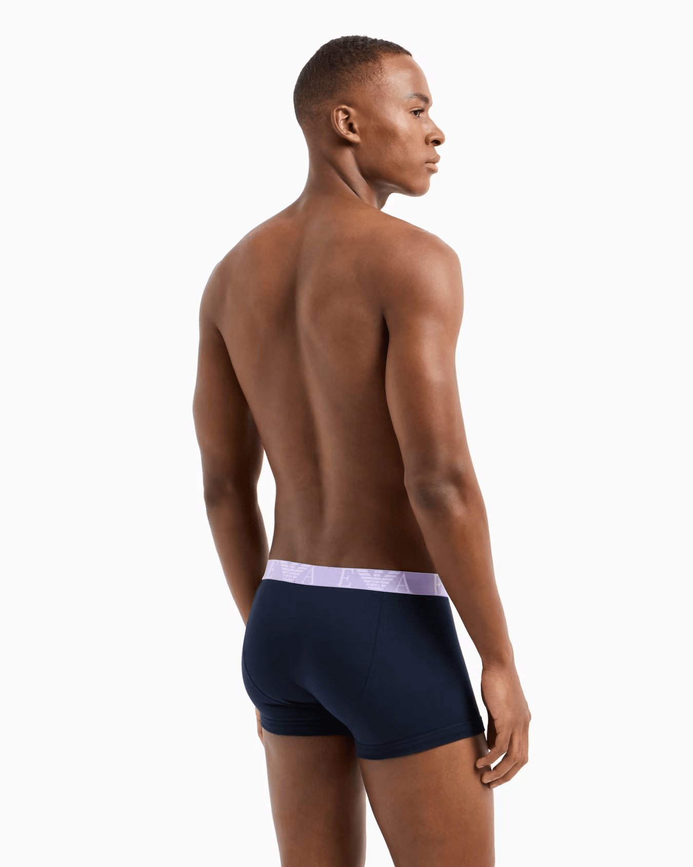 Three-pack of boxer briefs with bold monogram logo, view 3