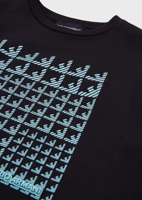 Kids Jersey Jumper With Deconstructed Eagles Image, view 3