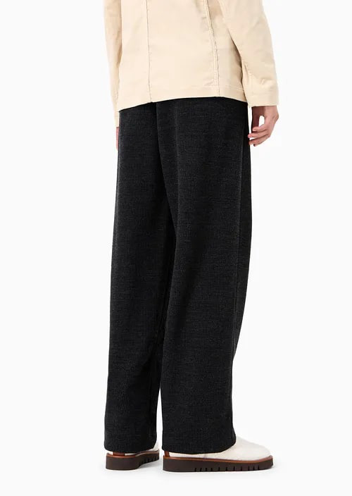 Chalet Capsule Collection Elasticated-Waist Trousers In A Wool-Blend Knit With An Embossed Pattern, view 4