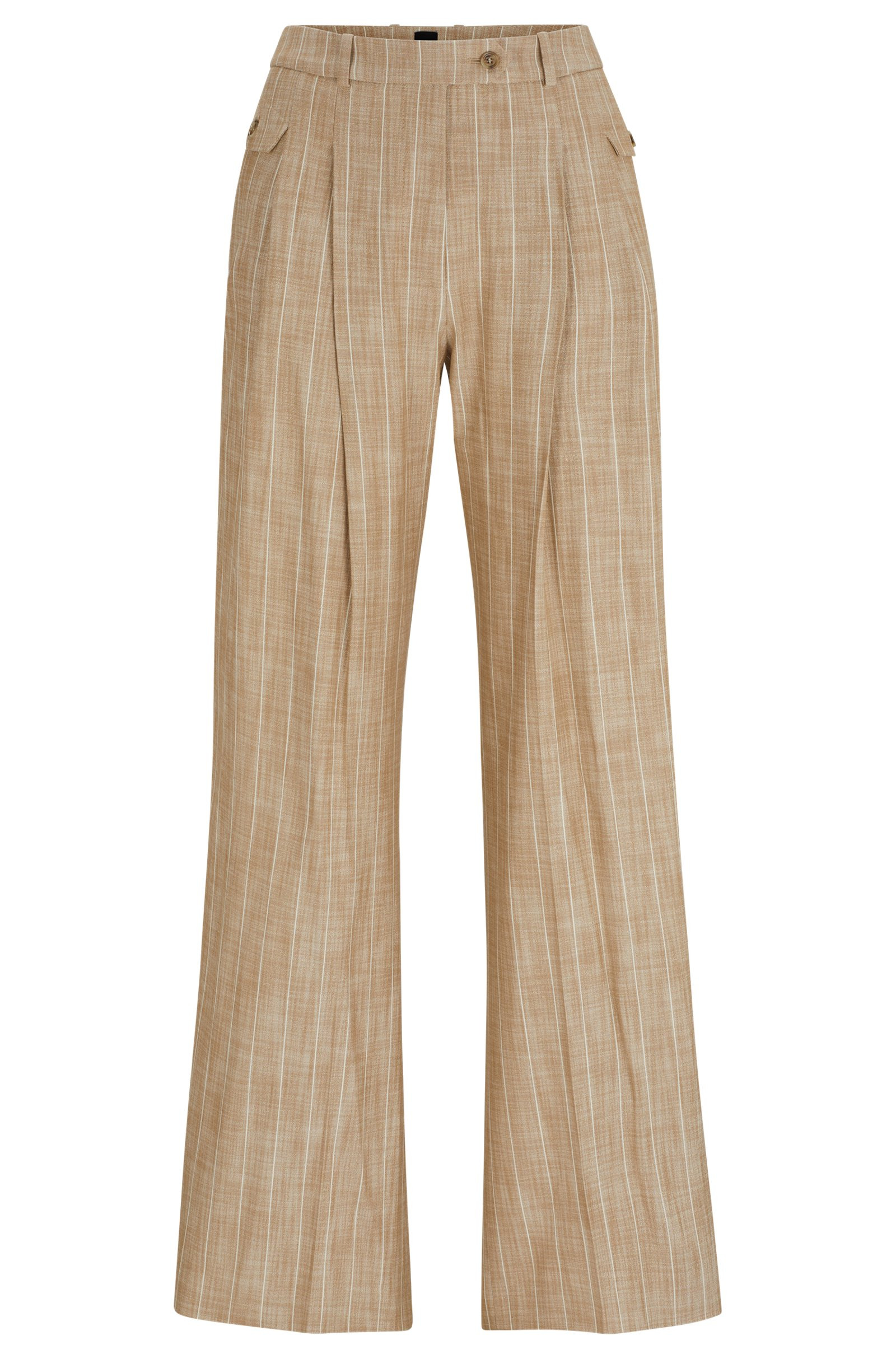 Relaxed-Fit Trousers With Pinstripe In A Stretch Blend
