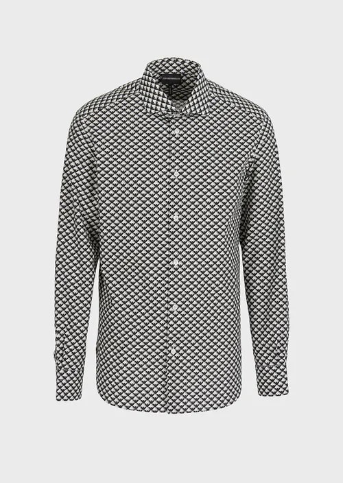Shirt With All-Over Graphic Design Logo Print