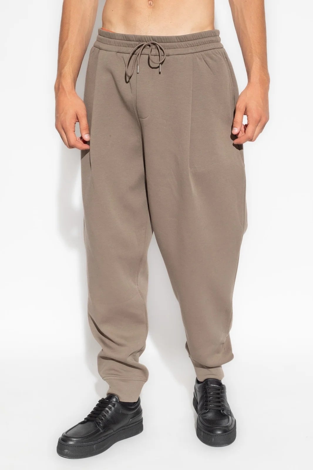 Double-Jersey Joggers With Drawstring And Pleats, view 5