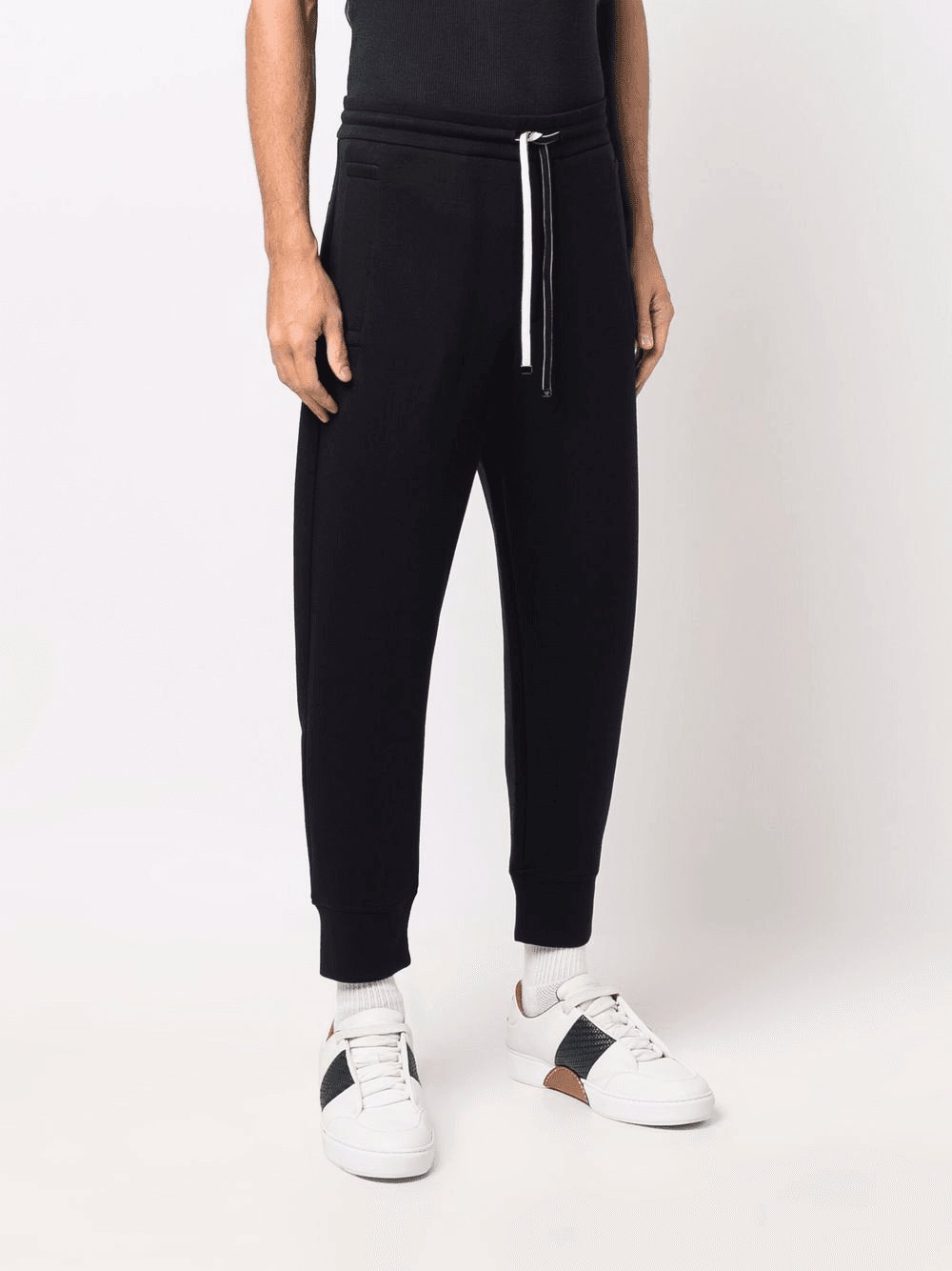 tapered-leg solid trackpants, view 3