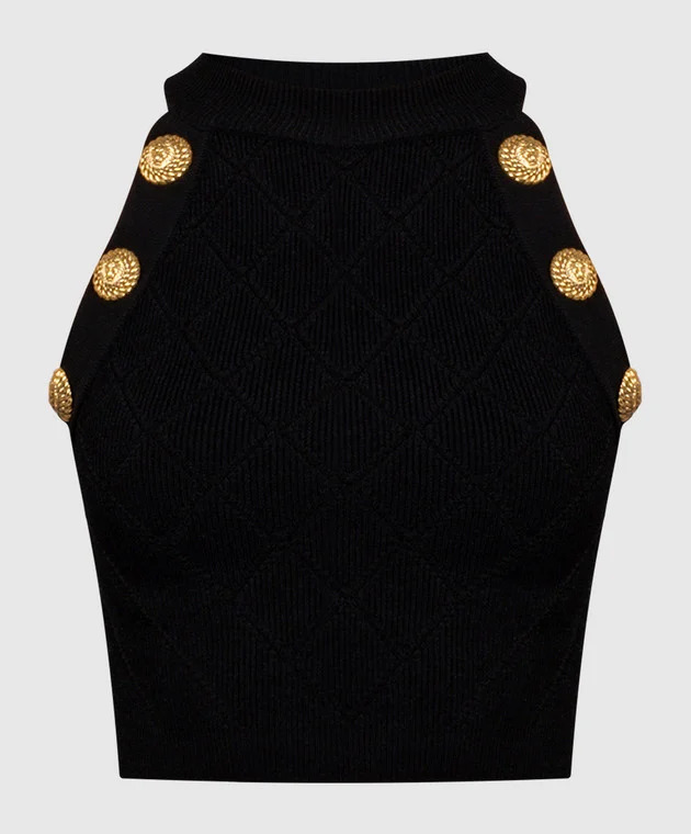Balmain 6-Button Knit Tank Top