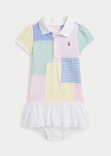 Polo Ralph Lauren Patchwork Mesh Polo Dress & Bloomer