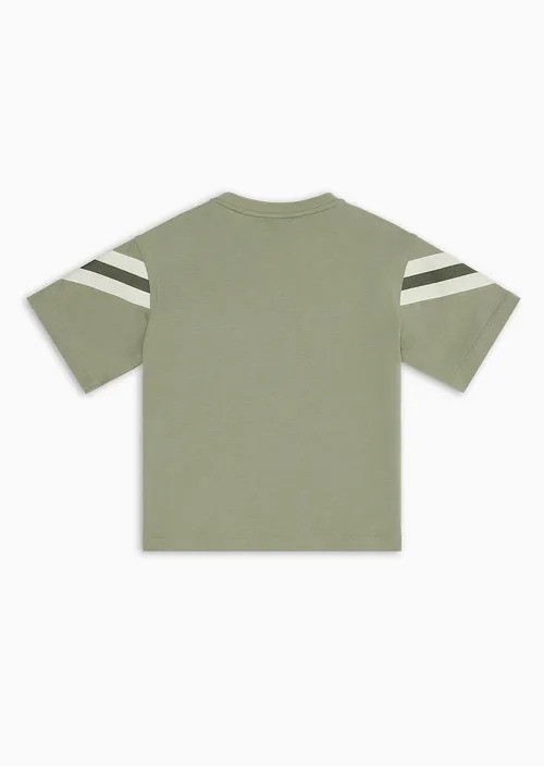 Kids Heavyweight Jersey T-Shirt With Striped Detail, view 3