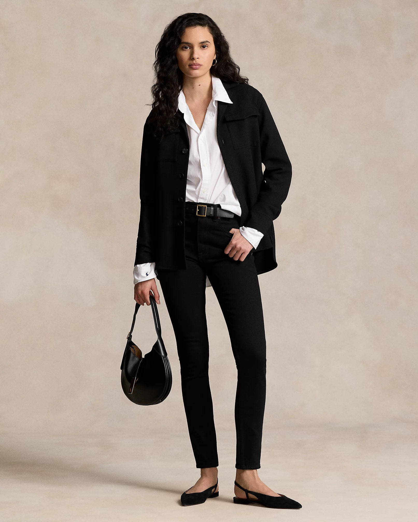 Wool Crepe Shirt Jacket, view 3
