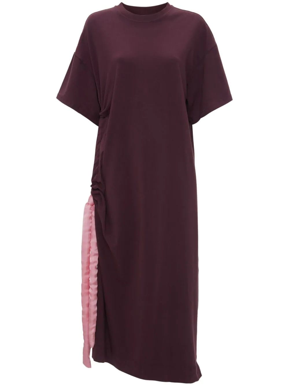 satin-tie T-shirt dress
