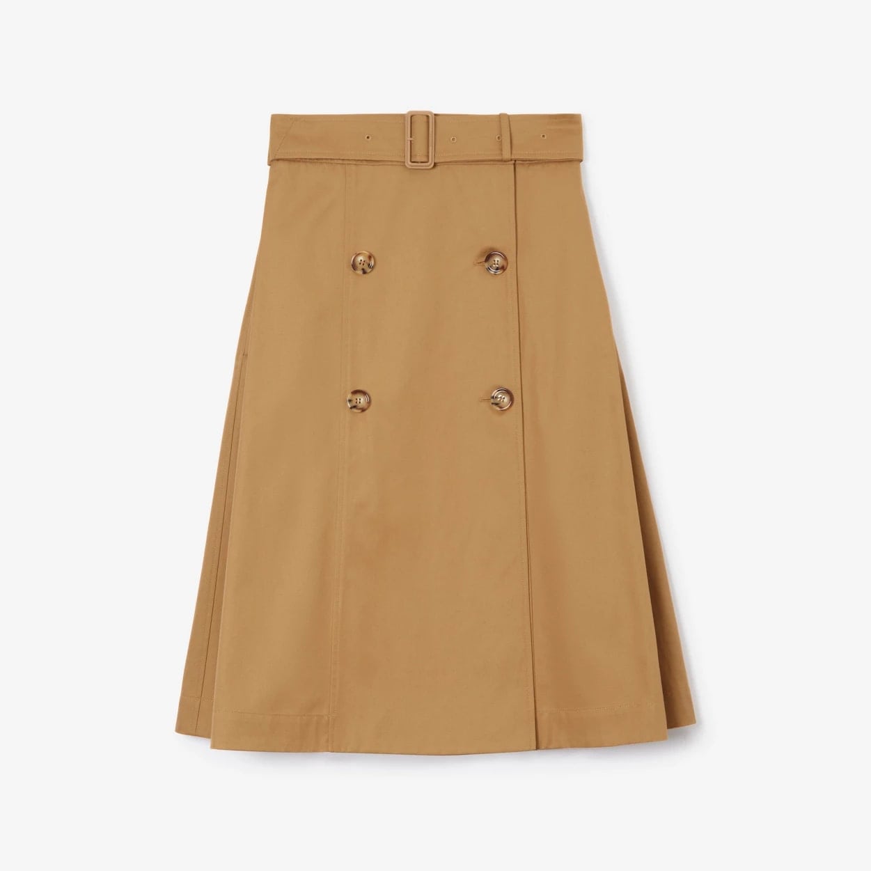 Cotton Gabardine Trench Skirt