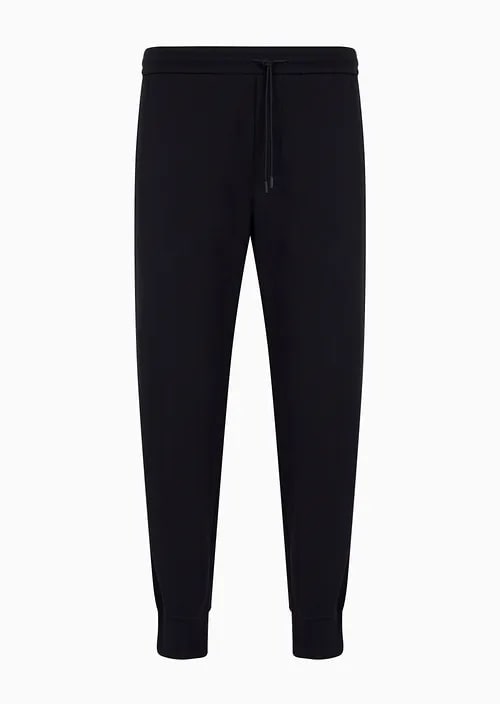 Double-Jersey Joggers With Rubberised Lettering Print Side Stripes, view 4