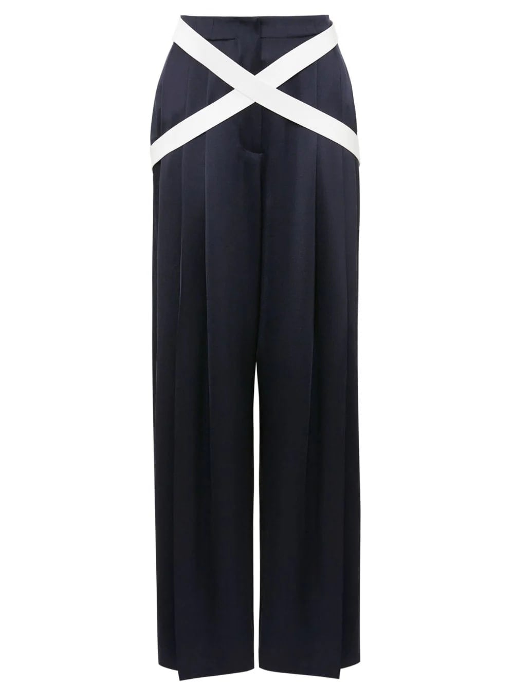 Wide-Leg Cross-Strap Trousers
