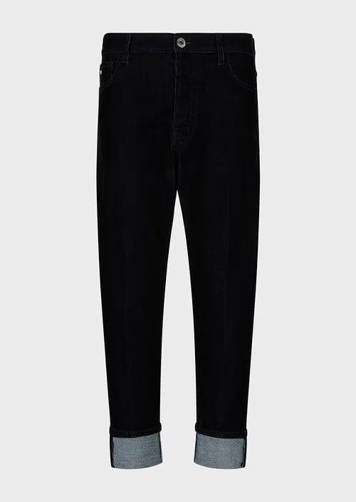 J70 Loose-Fit Jeans In Velvet-Effect Flocked Denim