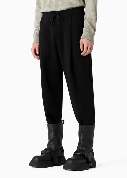 Double-Jersey Joggers With Drawstring And Pleats, view 2