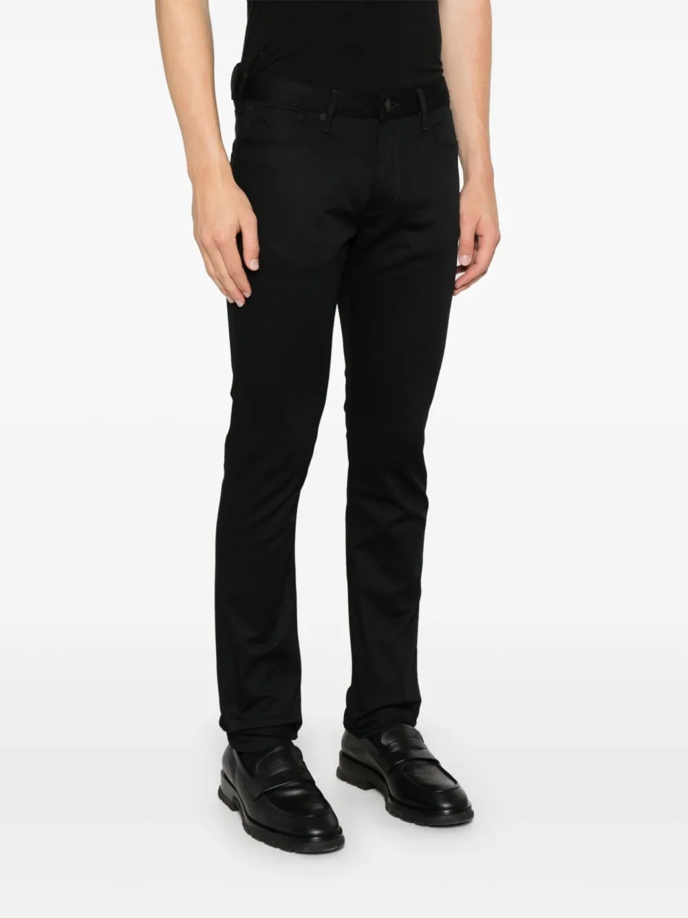 logo-plaque slim-fit jeans, view 3