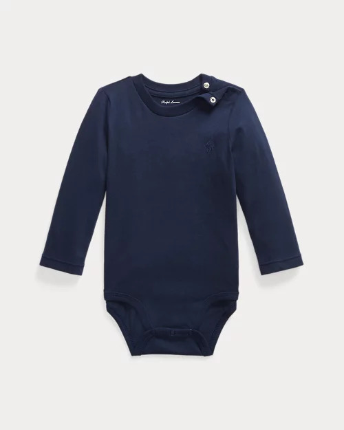 Cotton Jersey Long-Sleeve Bodysuit