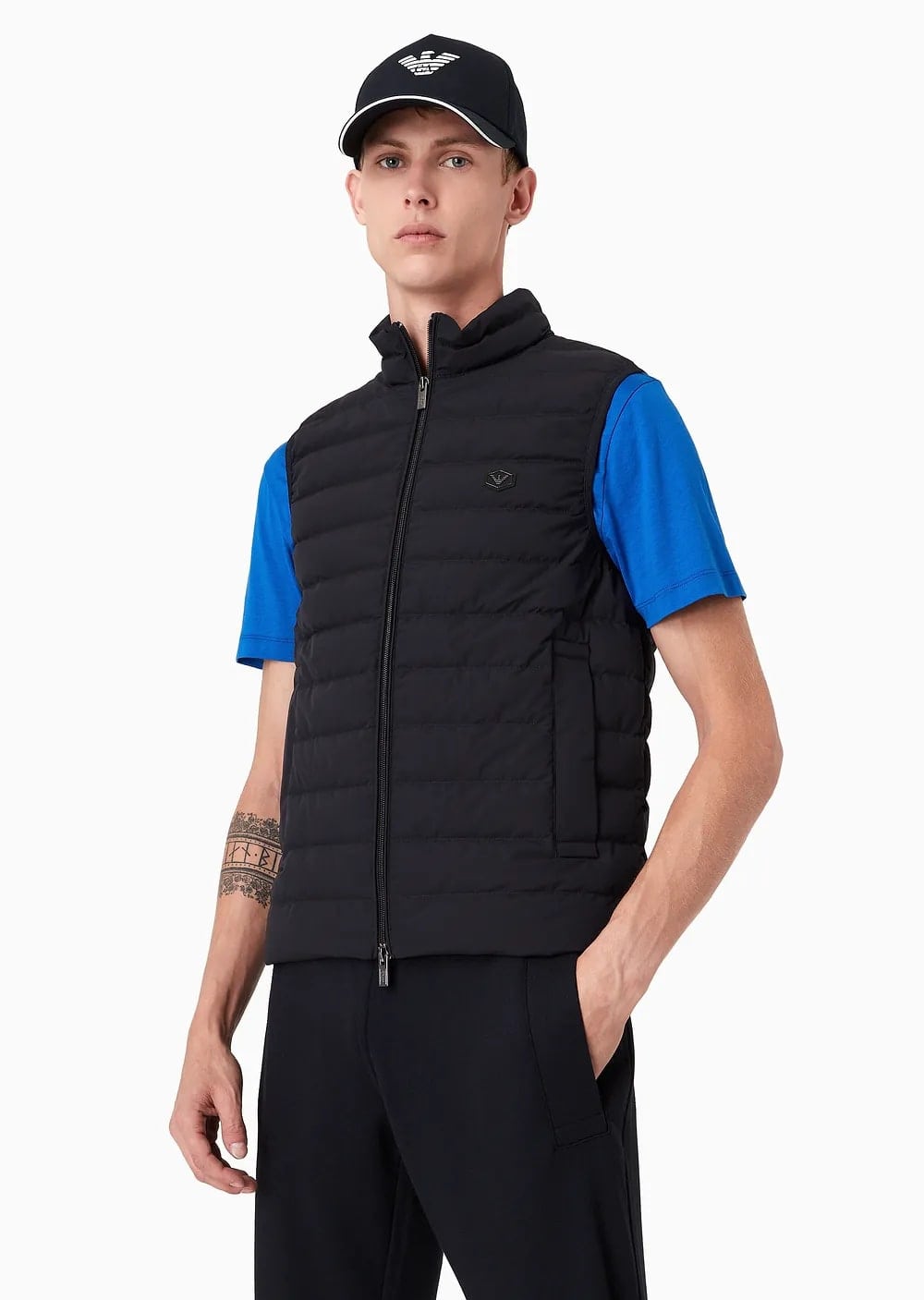 Quilted Sleeveless Nylon Down Jacket, view 6