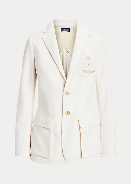 Polo Ralph Lauren Logo Tonal-Crest Wool-Blend Blazer