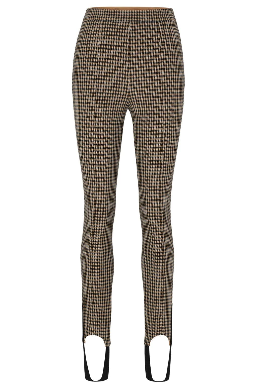 Slim-Fit Checked Trousers With Stirrup Hems