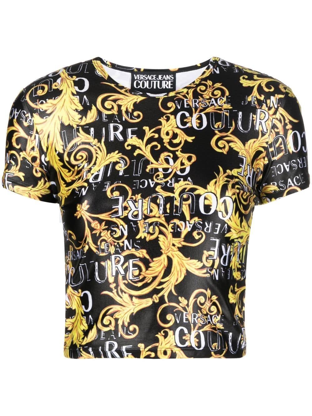 Barocco-Print Cropped Top