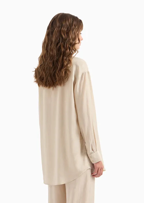 Oversized Shirt In Fluid Cotton, view 3