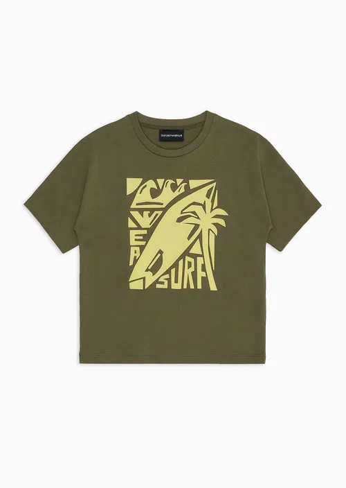 Kids Oversized Jersey T-Shirt With Surf Print