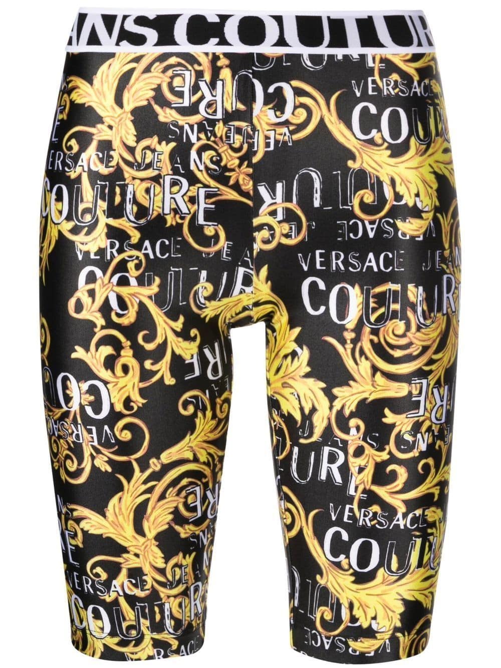 Black Ang Gold Leggins With Baroque