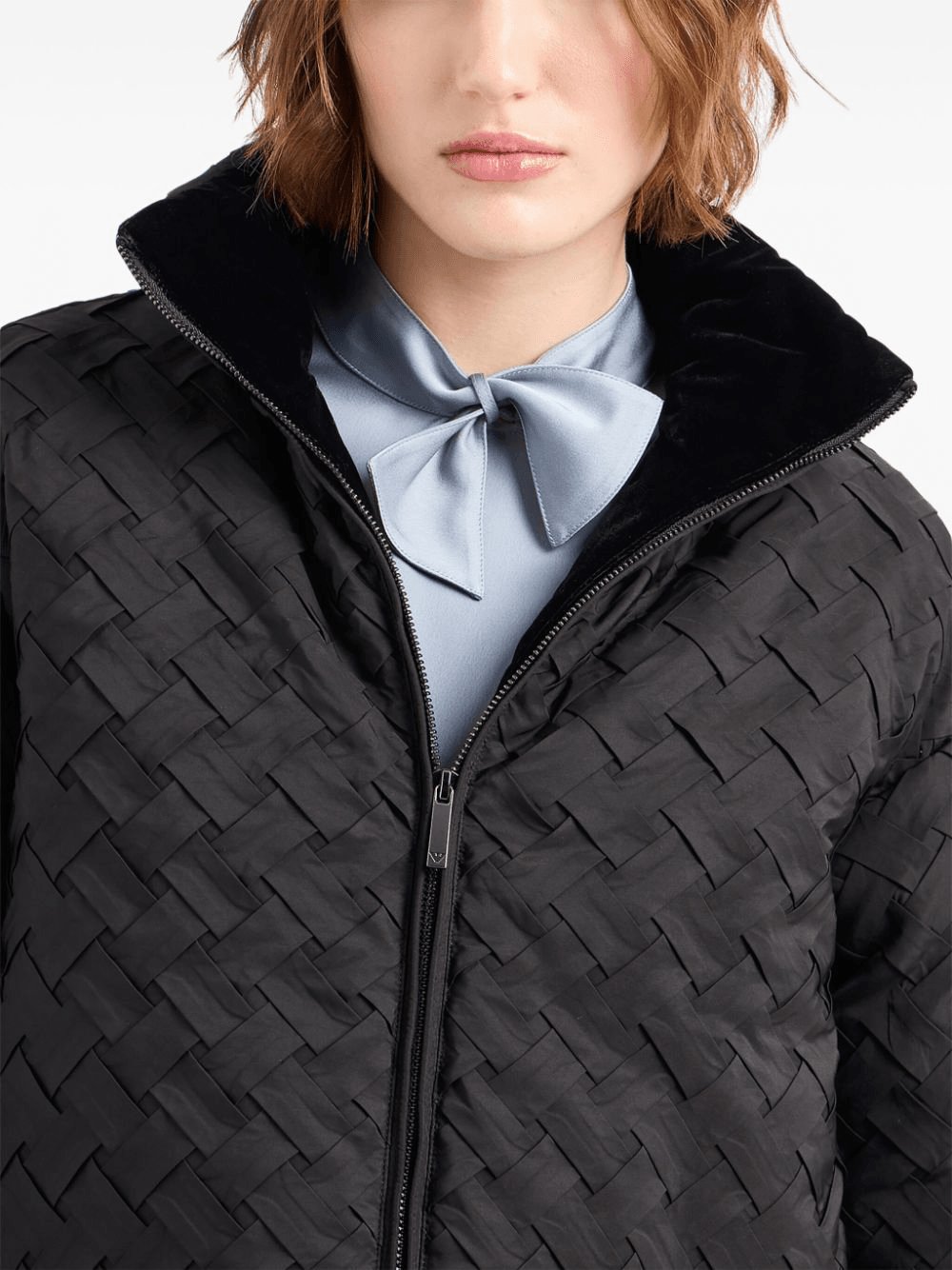 basket-weave high-neck jacket, view 4