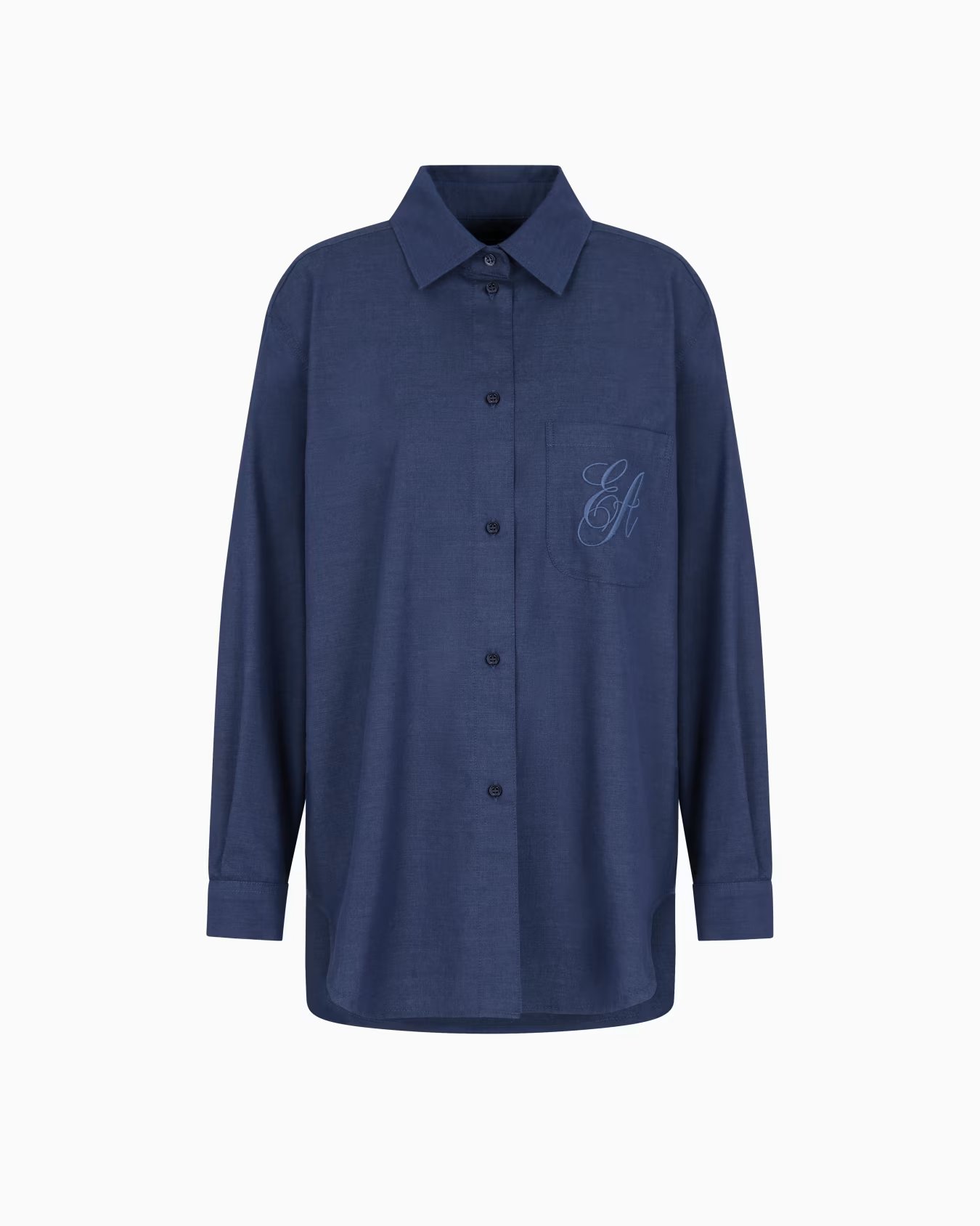 Yarn-dyed shirt with embroidered logo