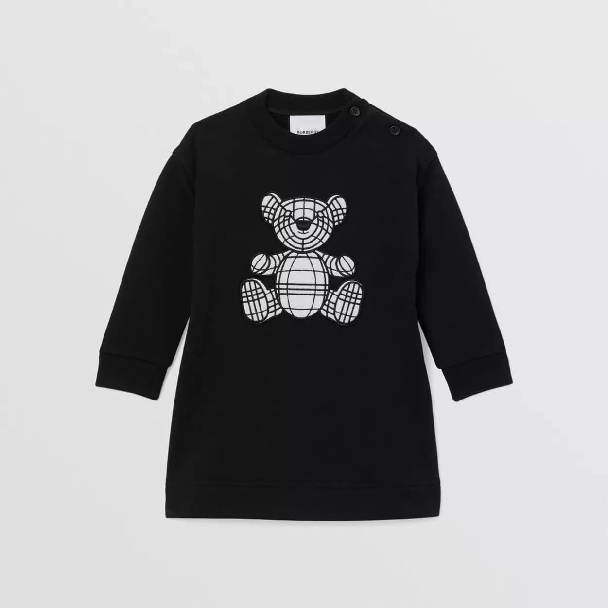 Thomas Bear Appliqué Cotton Sweater Dress