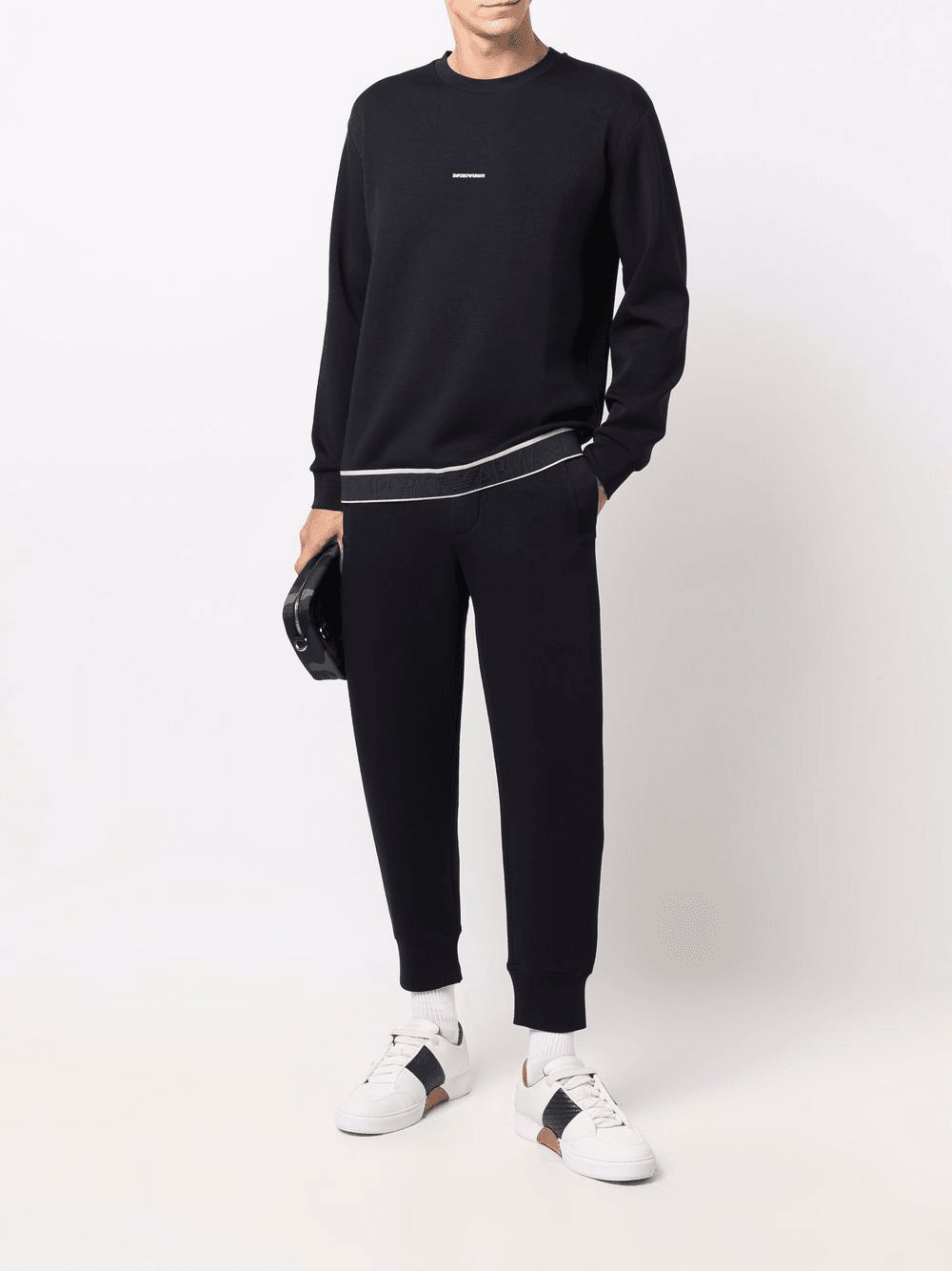tapered-leg solid trackpants, view 2