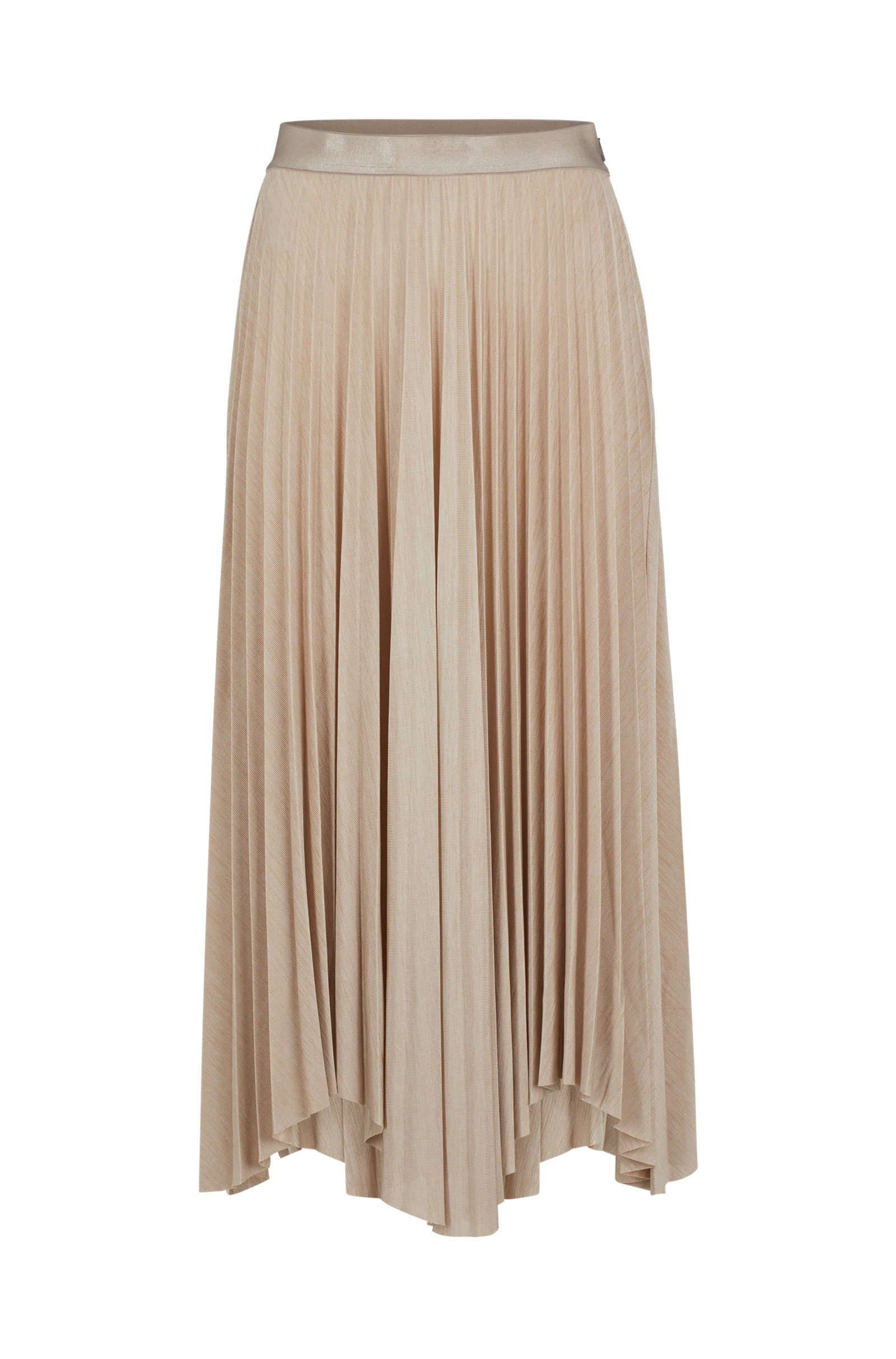 Pleated Skirt In Extra Shiny Stretch Jersey