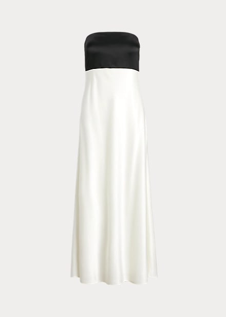 Polo Ralph Lauren Strapless Two-Tone Satin Gown