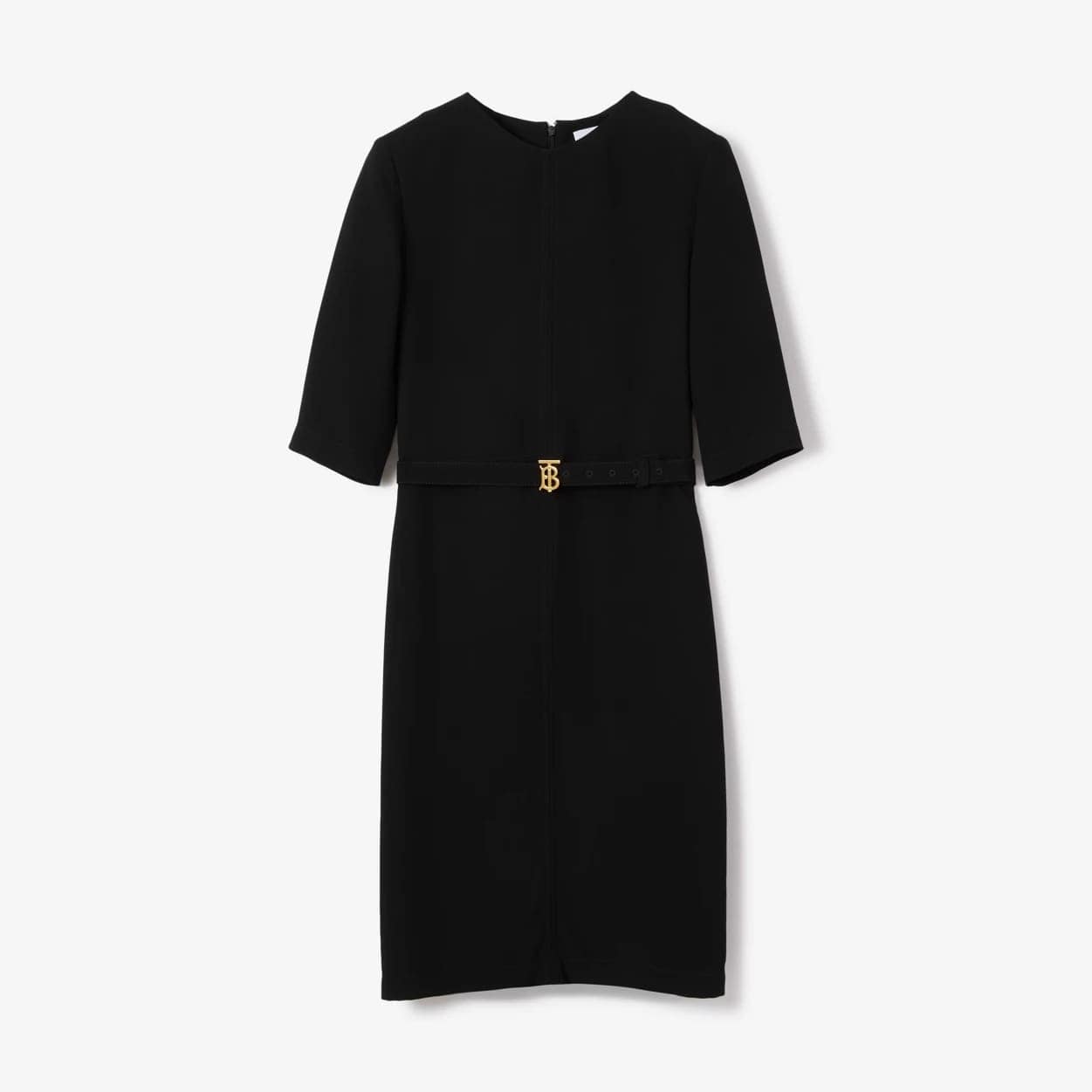Monogram Motif Viscose Belted Dress