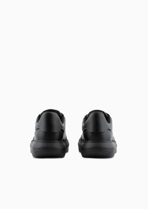 Leather Sneakers With Side Logo, view 3