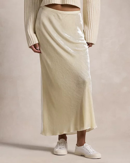 Velvet Bias-Cut Skirt, view 3