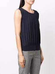 sleeveless pleated top