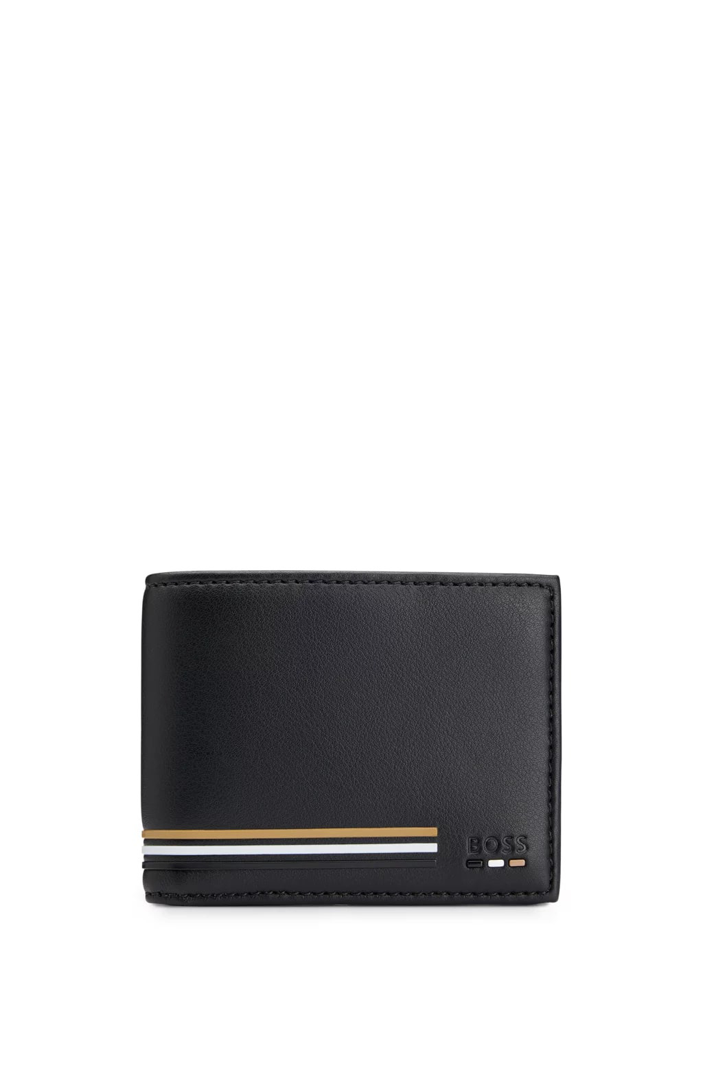Faux-Leather Wallet With Signature-Stripe Details