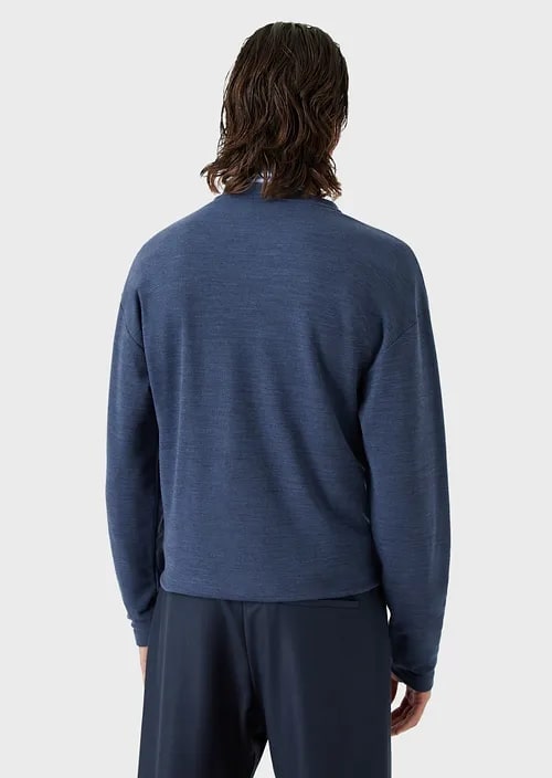 Jumper In A Piqué Jersey Eucalyptus Blend, view 3