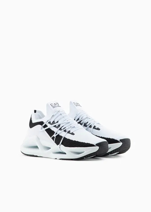 Ea7 Knit And Nubuck Infinity Sneakers, view 2