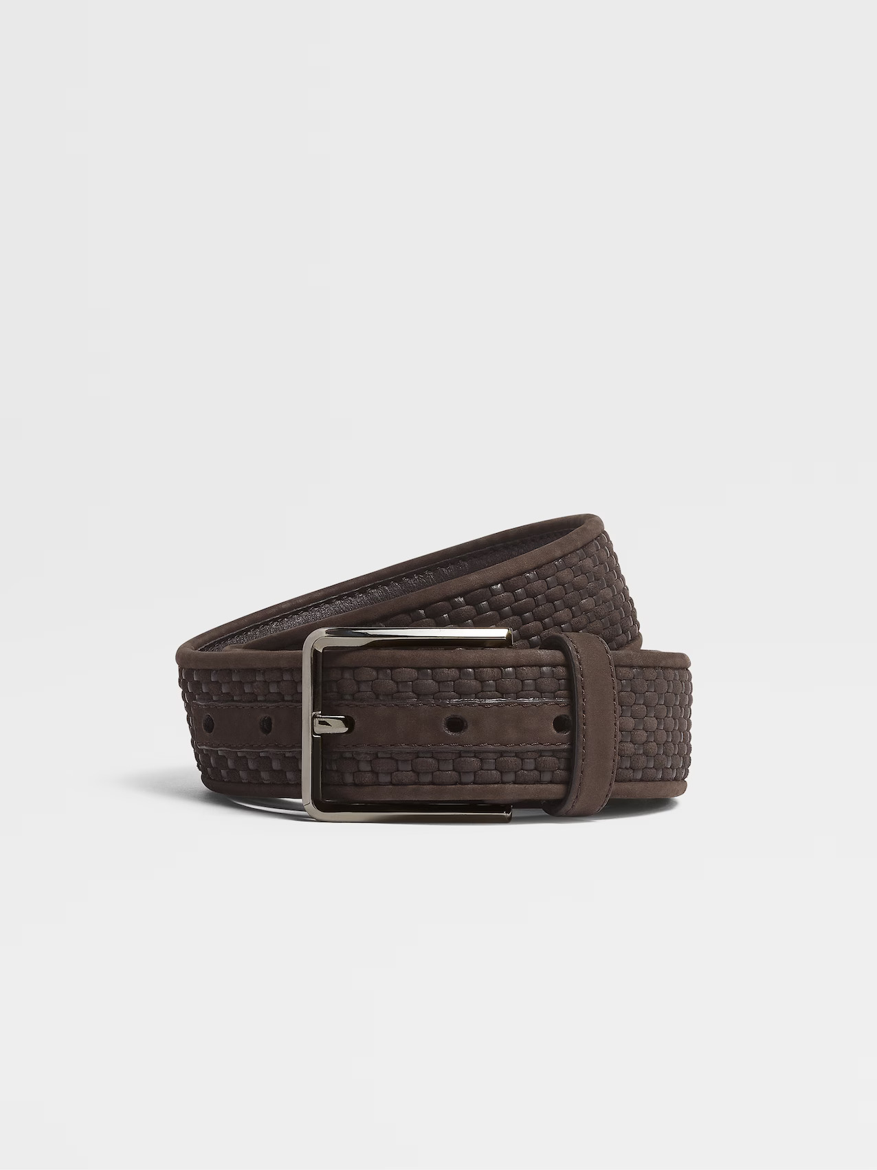 Dark Brown PELLETESSUTA™ Leather Belt