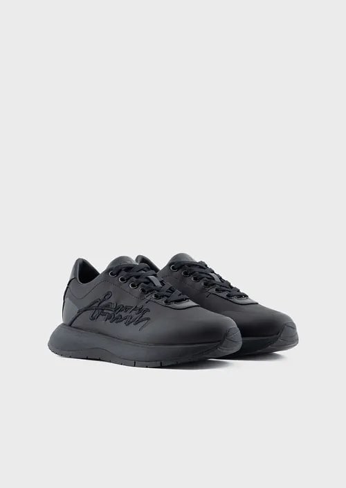 Nylon Sneakers With Travel Essentials Signature Logo Embroidery