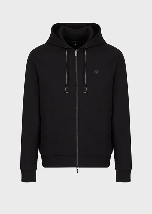 Hooded, Zipped, Ponte-Di-Roma Sweatshirt