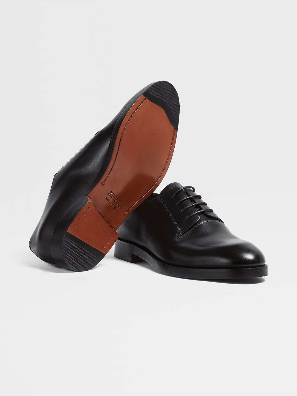 Black Leather Torino Derby Shoes