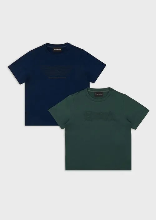 Two-pack of T-shirts with op-art logo print