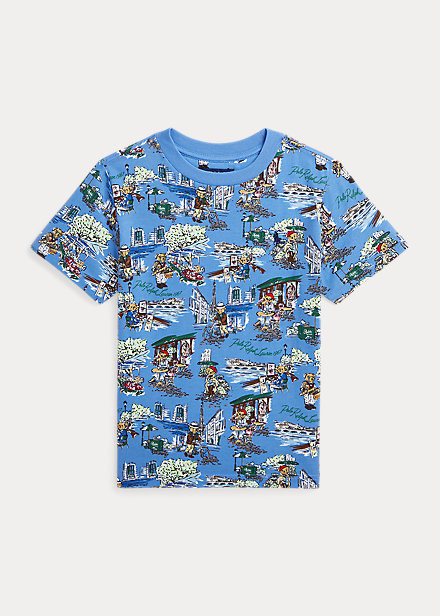 Polo Ralph Lauren Polo Bear Paris-Print Cotton Jersey Tee
