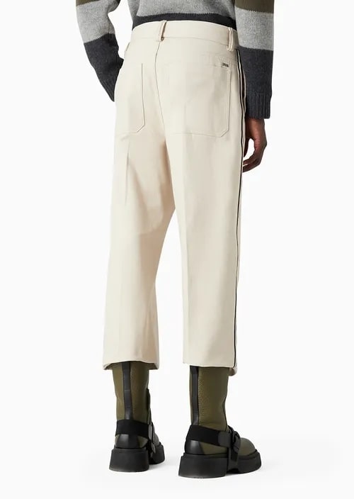 Brushed Cotton Trousers With Two-Tone Side Tape, view 3